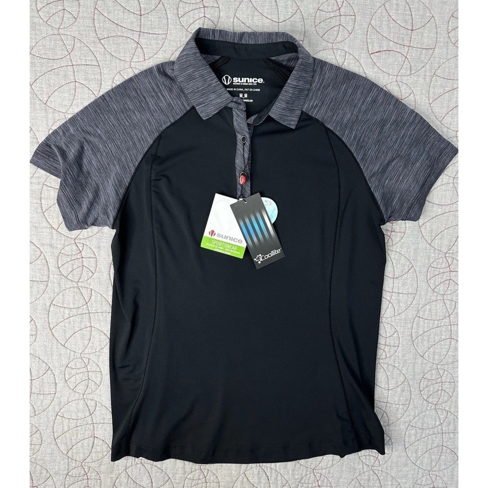 Sunice Ashley Coollite Polo Shirt Black Heathered / Women's Medium